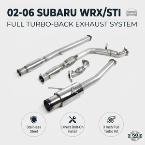 Kit d'échappement turbo catback 3 pouces avec embout <span class=keywords><strong>de</strong></span> 4,5 pouces et tuyau <span class=keywords><strong>de</strong></span> descente pour Subaru WRX STI GD EJ205 02-06 – Vente en gros - Product Image 1