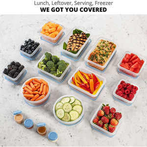 34pcs BPA-free thực phẩm lưu trữ container với dễ dàng Snap có nắp đậy nhà bếp thực phẩm nhựa trong suốt ăn trưa <span class=keywords><strong>Box</strong></span> <span class=keywords><strong>Set</strong></span> - Product Image 4