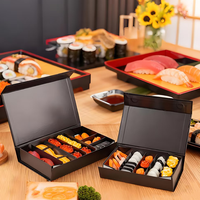 Caja de Papel Personalizada para Entrega de Alimentos, Caja para Sushi, Caja de Regalo para Sushi para Llevar, Caja de Cartón con Imán