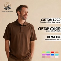 Polo pour homme en coton élasthanne résistant, avec logo personnalisé, manches courtes, forme moulante, tricoté, décontracté