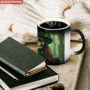 Sublimation Blank Mug 11oz Frosted Black <b>Ceramic</b> Heat Changing <b>Cup</b> - Product Image 3