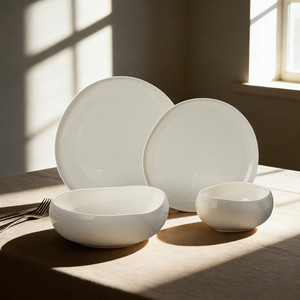 Juego de Vajilla de Porcelana de 24 Piezas con Diseño de Huevo, Platos y Tazones de Porcelana Fina para Hotel, Restaurante, Bodas y Fiestas - Product Image 4