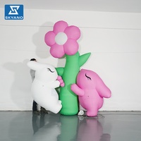 Mascotte gonflable personnalisée Lapin de Pâques, Modèle gonflable de lapin grimpeur pour la décoration d'événements extérieurs du Festival de la Mi-Automne