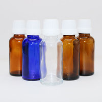 Flacon compte-gouttes Euro en verre ambré vert de 1 oz, 5 ml, 10 ml, 15 ml, 20 ml, 30 ml, 50 ml pour huiles essentielles avec bouchon antivol et compte-gouttes intégré