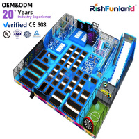 Rish Grande aire de jeux intérieure souple de grande qualité de taille personnalisée pour enfants Parc de trampoline pour
