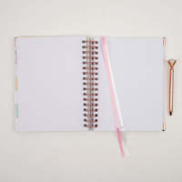 Agenda de planification de mariage, organisateur de calendrier quotidien, journal de budget de la mariée, bloc-notes, livre d'invités de mariage