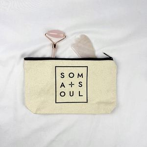 Manufacturer of Gifts Custom Logo Printed Canvas Zipper Makeup Bag Cotton Canvas Make up Bag Travel Cosmetic Bag Pencil Pouch - Product Image 1