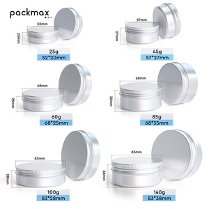 Pot en aluminium cosmétique personnalisé pour crème, baume, crème pour les mains - Boîte ronde en aluminium en stock avec impression personnalisée - Product Image 3