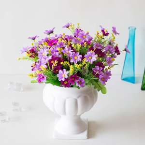 Flor Artificial de crisantemo de 28 cabezas, orquídea para dama bailando, flor de Margarita pequeña, decoración del hogar, exhibición de sala de estar, flor de seda - Product Image 4