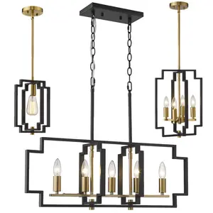 Hot Sales And Cheapest Price Gold And Black Lantern Pendant Light Chandelier For Modern Bedroom Lamp Factories For Sale In China