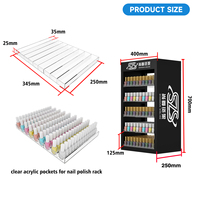 Présentoir à vernis à ongles à 5 niveaux : support de table en acrylique et fer, capacité de 270 flacons, logo personnalisé