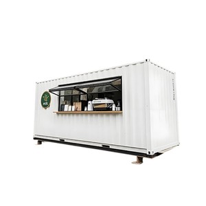 Kiosque en conteneur maritime modifié, design industriel rectangulaire, épaisseur standard, pour usage commercial - Product Image 1