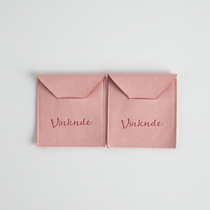 Bolsa de tela rosa para joyería, 8x8, para guardar anillos - Product Image 3