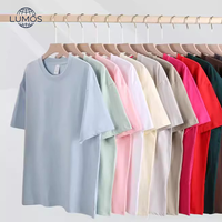 Kaos Katun Combed Tebal 230g untuk Pria dan Wanita, Model Dasar Serbaguna, Katun Murni Putih, Dapat Dicetak Logo Kustom