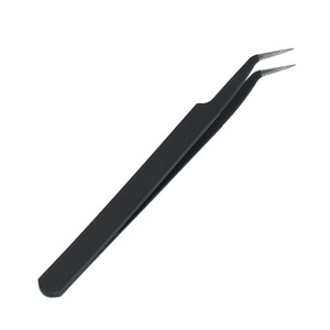 Tweezers Stainless Steel 113mm Elbow Tip Smooth Surface For Clamping Things Diy Craft Use - Product Image 1