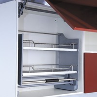 Cesto Elevatório Duplo TKK para Armário de Cozinha - Prateleira de Armazenamento Retrátil para Armário de Cozinha