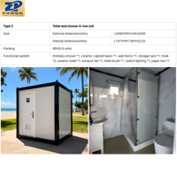 Baño Público Temporal para Exteriores, Prefabricado, de Bajo Precio, Ducha Móvil, Baño Modular para Patio Trasero, Baño Pequeño para Casa