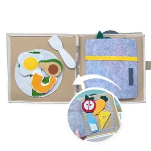 Libro Sensorial Educativo Montessori 3D, Libro de Actividades de Fieltro <span class=keywords><strong>para</strong></span> Niños, Libro de Historias Montessori - Product Image 1