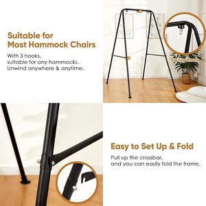 Support de balançoire en acier plein avec cadre métallique, capacité de charge jusqu'à 300 livres, support de balançoire suspendu pour l'extérieur ou l'intérieur uniquement - Product Image 3