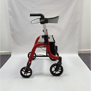 รถช่วยเดินแบบมีล้อ 4 ล้อ ยี่ห้อ He Lao Walker Rollator ทำจากอลูมิเนียมอัลลอยด์ พกพาสะดวก สำหรับผู้สูงอายุ พร้อมที่นั่งและกระเป๋า - Product Image 1