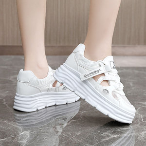   Chaussures à lacets sportives et confortables pour femmes, avec talon compensé intérieur en diamant, respirantes et antidérapantes, pour l'été, le printemps et l'automne - Product Image 3