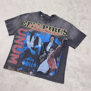 T-shirt personnalisé OEM avec impression DTG, coupe ample et carrée, en coton, style court, effet vieilli, délavé à l'acide, vintage, streetwear pour homme - Product Image 4