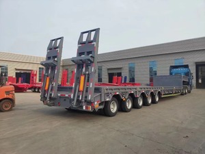 8 trục lowbed bán <span class=keywords><strong>Trailer</strong></span> có thể tháo rời cổ ngỗng thấp Bộ tải nặng máy móc vận chuyển thủy lực thang xe tải <span class=keywords><strong>Trailer</strong></span> - Product Image 5