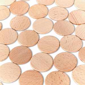Natural Round Beech <b>Wood</b> <b>Slices</b> Unfinished Solid Wooden Coins Token Pieces for Projects DIY Crafts Ornaments Jewelry Accessories - Product Image 1