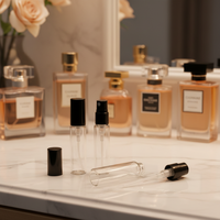 Flacon de parfum rond en verre transparent personnalisable de 2 ml, 3 ml, 5 ml pour huile parfumée