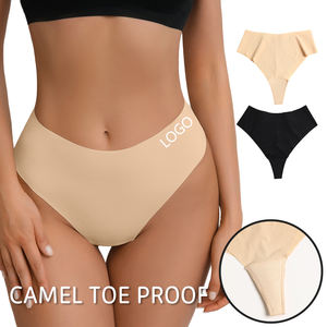 Benutzer definiertes Logo Trace less Damen Camel Toe Unterwäsche Hohe Taille Nahtlose Sexy Tanga T-Back Sport Yoga Camel Toe Höschen - Product Image 1
