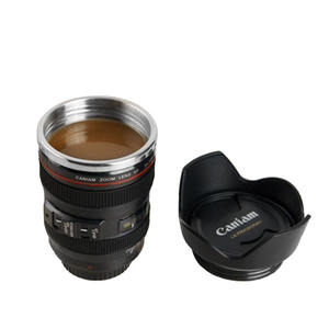 Giá Rẻ 400Ml Xách Tay Thép Không Gỉ Cách Điện Phích Xe Cốc Cốc Đôi Tường Chân Không Du Lịch <span class=keywords><strong>Cameral</strong></span> Ống Kính Cà Phê Cốc Cốc - Product Image 2