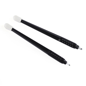 Soporte desechable para microcuchillas PMU, mango negro manual para tatuaje de cejas, para agujas 18U U Nano - Product Image 2