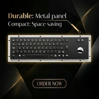 Clavier industriel multifonction en métal avec souris à boule de défilement, étanche IP65, interface USB pour équipement d'automatisation
