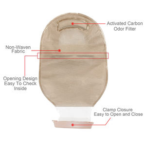 Risenmed Ensemble de poches de stomie jetables imperméables avec filtre anti-odeur au charbon actif et fermeture à pince en deux parties - Product Image 3