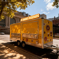 Mobile Custom-Made Unique Retro Usa Uk Standard Fruit Noodles Cookie Lemonade Sushi Kiosk Food Cart for Market Snacks