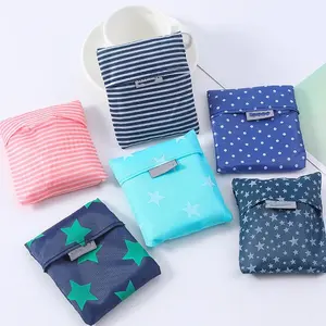 Custom Eco-Friendly Folding Shopping Polyester Tote Bag Reusable Food Storage Bag