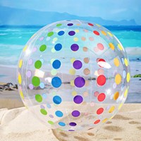 Ballon gonflable Ballon d'eau d'été 42 "Ballon de plage géant cristal clair avec points translucides 1 paquet