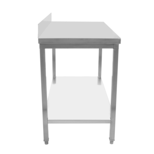 <b>Stainless</b> <b>Steel</b> Square Tube Worktable with Adjustable Height, Backsplash & Undershelf | Commercial Kitchen Food Prep <b>Workbench</b> - Product Image 3