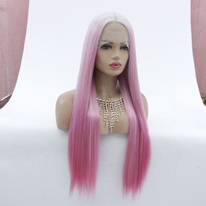 LINDALHAIR, <span class=keywords><strong>peluca</strong></span> Rosa degradada con <span class=keywords><strong>peluca</strong></span> frontal <span class=keywords><strong>de</strong></span> encaje rubio platino, <span class=keywords><strong>peluca</strong></span> blanca recta a colorete, <span class=keywords><strong>peluca</strong></span> Rosa sirena para <span class=keywords><strong>Drag</strong></span> <span class=keywords><strong>Queen</strong></span>, Cosplay - Product Image 3