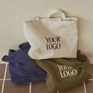 Vente en gros de sacs en toile avec logo personnalisé sacs à provisions en coton recyclé sacs en toile élégants pour épicerie - Product Image 1
