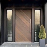 Porte d'entrée extérieure pivotante en aluminium de luxe moderne Grandsea pour appartement résidentiel