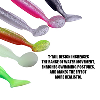 12.5cm 23.5g leurre de pêche souple queue en T avec crochet de gabarit en plomb pour naufrage longue distance pour la pêche à la truite basse en eau douce salée