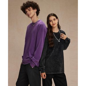 Sweat-shirt à col rond surdimensionné pour homme FOXA, 100% coton, respirant, tricoté, vintage, effet délavé, confortable - Product Image 6