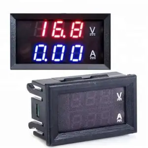 Voltímetro Digital Mini, amperímetro DC 100V 10A, Panel, amperímetro de corriente de amperios, medidor de corriente de amperios de 0,28 pulgadas, pantalla LED Dual azul + roja