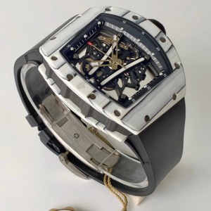 Montre mécanique de luxe pour hommes, boîtier tonneau, cadran squelette, tourbillon blanc, cristal saphir, bracelet en silicone, 42mm - Product Image 4