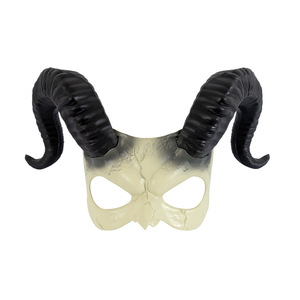 Halloween White Devil corno mezza faccia <span class=keywords><strong>maschera</strong></span> <span class=keywords><strong>personaggio</strong></span> delle vacanze Dress up Performance di scena - Product Image 6