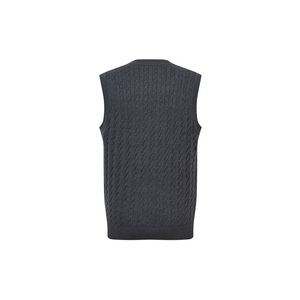 <span class=keywords><strong>Gilet</strong></span> tricoté rétro personnalisé style « Old Money » pour <span class=keywords><strong>homme</strong></span>, 100 % coton, col <span class=keywords><strong>en</strong></span> V, 12GG, léger, style preppy, sans manches - Product Image 3