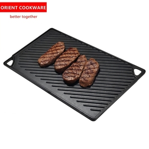 Plancha de Hierro Fundido Pre-Sazonada <span class=keywords><strong>para</strong></span> Estufa de Gas, Horno, Rectangular, de <span class=keywords><strong>Doble</strong></span> Cara, <span class=keywords><strong>para</strong></span> Camping, Asar y Grill - Product Image 4