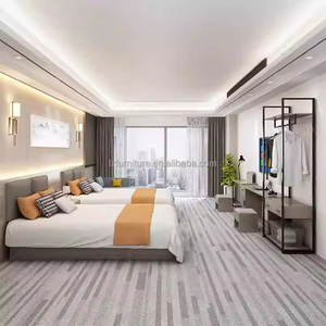 Budget-friendly Modern Hotel Bedroom Furniture Sets Single <b>Twin</b> Wooden <b>Bed</b> <b>Frame</b> With Headboard Nightstands Wardrobe & TV Stand - Product Image 6