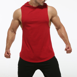 Canotte con Cappuccio da Allenamento per Uomo, <span class=keywords><strong>T</strong></span>-Shirt Senza Maniche Sportiva per Bodybuilding, Felpe da Palestra con Taglio Muscolare - Product Image 2